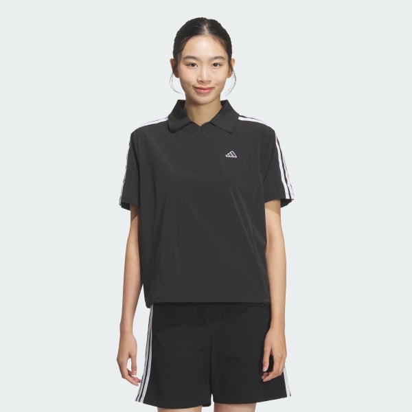 สีดำ เสื้อเชิ้ตแขนสั้นผ้าทอ 3-Stripes