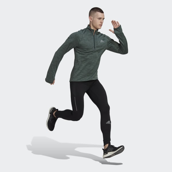 Πράσινο Run Icons 3-Bar Warm 1/2 Zip Sweatshirt KGH44