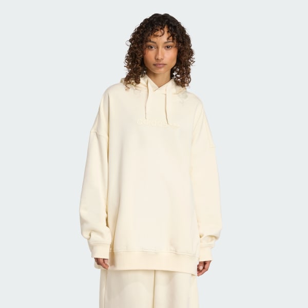 bílá Oversize mikina Essentials Linear Hoodie