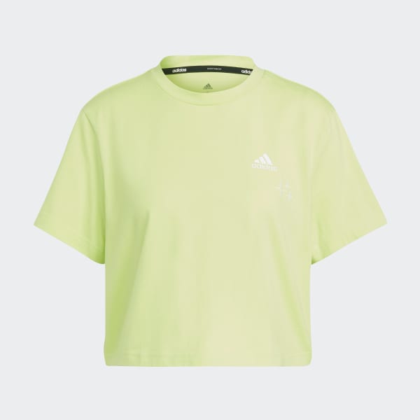 Verde Camiseta corta Scribble Embroidery
