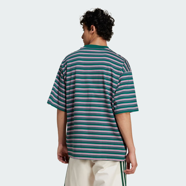 80s ”adidas “USA“XL“後染“long“boro”t-shirt adidas '80s Loose Striped Tee - Green | adidas India