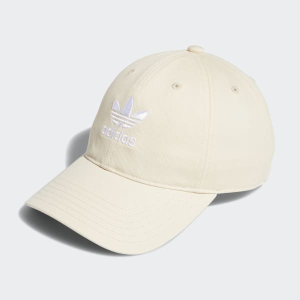 White Relaxed Strap-Back Hat