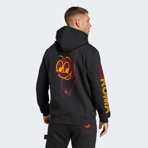 Negro Sudadera con capucha AS Roma Graphic