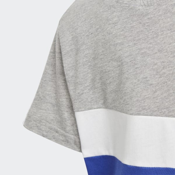 Bleu T-shirt en coton colorblock Tiberio 3-Stripes Enfants