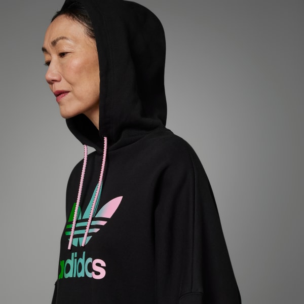 Adidas cropped black hoodie clearance