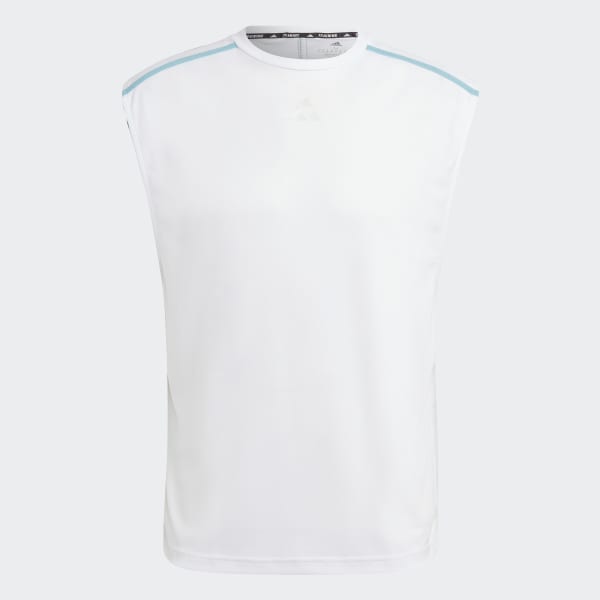 Hvit Workout Base Sleeveless T-skjorte