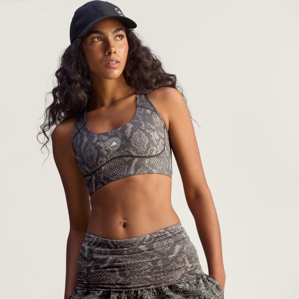 hnědá Poprsenka adidas By Stella McCartney Power Impact Training Medium Support Printed