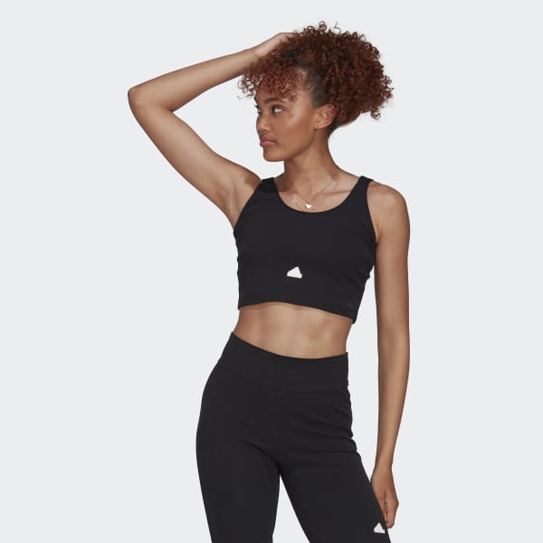 Adidas cropped ribbed bra top hotsell