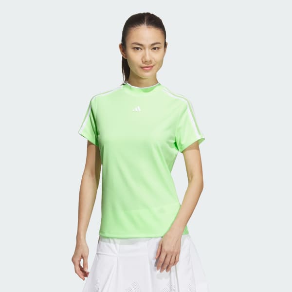 アディダス 【ゴルフ】3ストライプス メッシュベントモック - グリーン