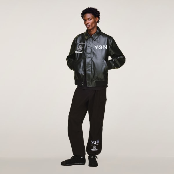 adidas Y-3 NBHD Leather Bomber Jacket - Black | Free Shipping with