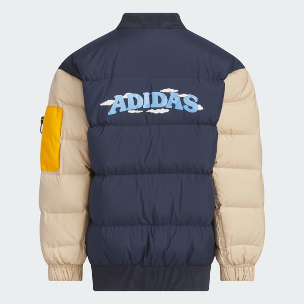 Blue 스포츠웨어 봄버 다운 재킷