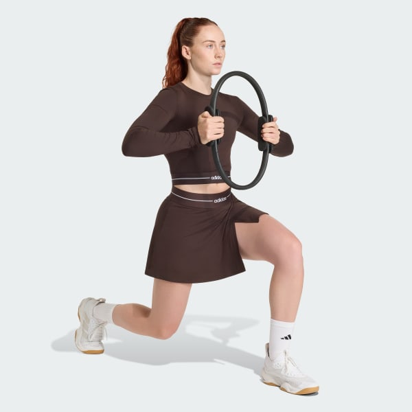 hnědá Tričko sHyperglam Cropped Long Sleeve