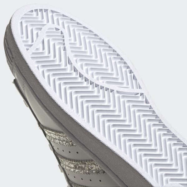 adidas superstar white metallic silver glitter