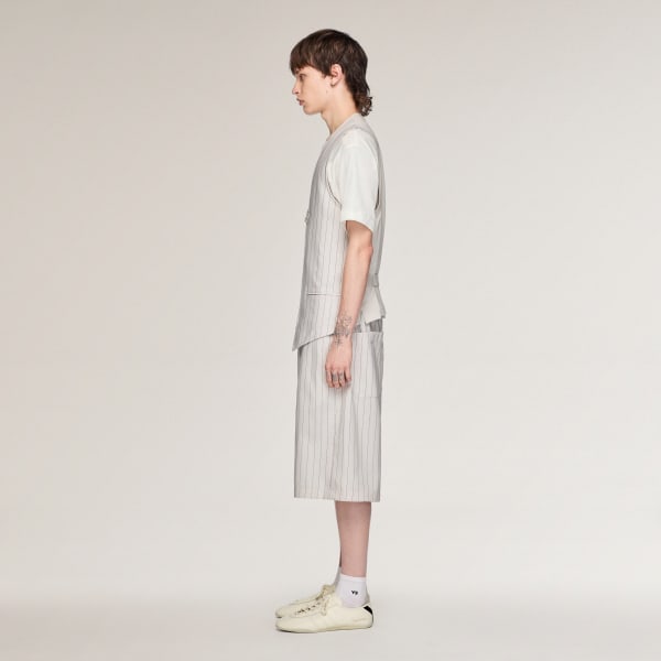 Bianco Y-3 PINSTRIPE SPORT UNIFORM SHORTS