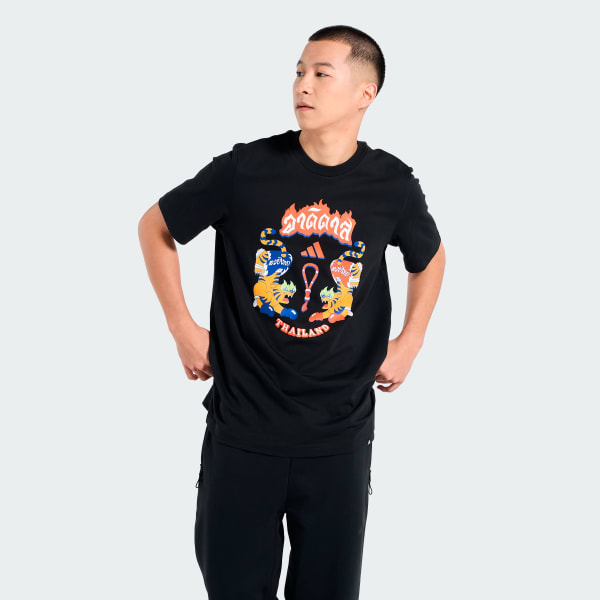 สีดำ เสื้อกราฟฟิกเสือมวยไทย