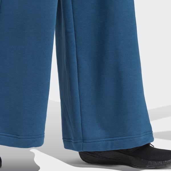 Blauw Studio Lounge Fleece Broek met Wijde Pijpen KO467