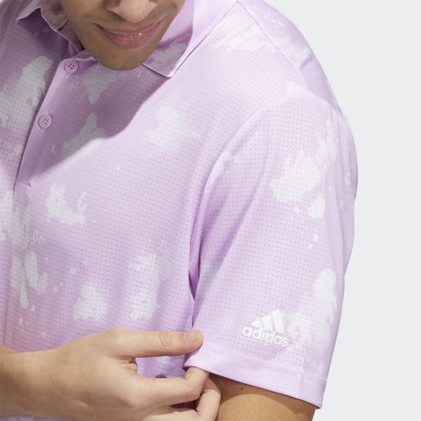 Purple Splatter-Print Polo Shirt H9375