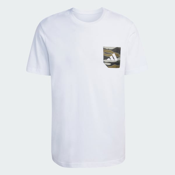 Blanco PLAYERA GRAPHIC CAMO BOLSILLO TEJIDO
