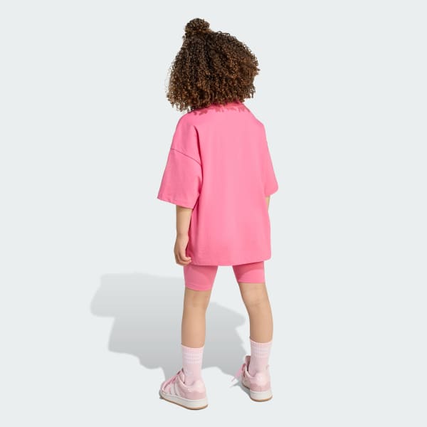 Pink Cycling Shorts and Tee Set Kids