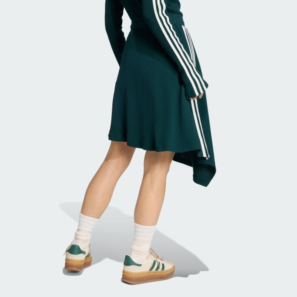 Verde FALDA ASIMÉTRICA ADIDAS ORIGINALS DE TEJIDO WAFFLE