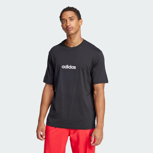 Schwarz Essentials Linear Single Jersey T-Shirt
