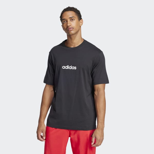 Camiseta Essentials Linear Single Jersey - Preto adidas | adidas