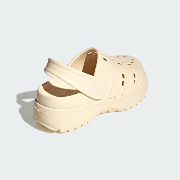 adidas Adilette Platform Clogs - White | Free Shipping with
