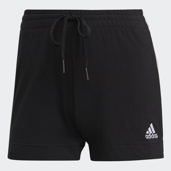 Czerń Essentials Slim 3-Stripes Shorts