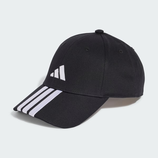 Black 3-Stripes New Logo Baseball Cap