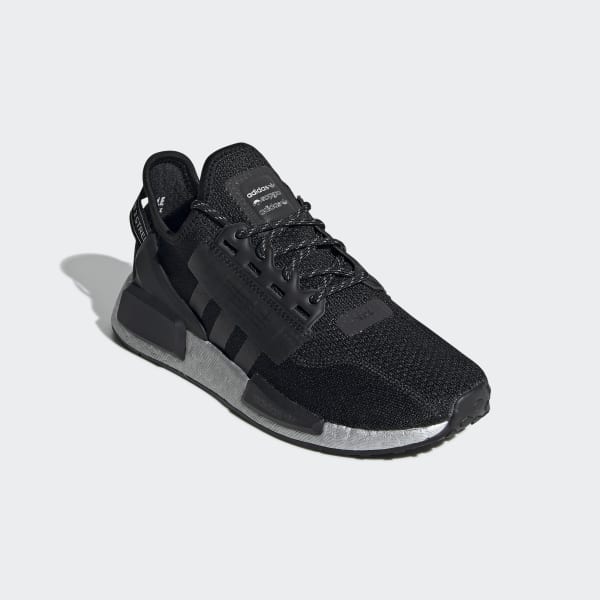Women's NMD R1 V2 Black and SilverShoes 