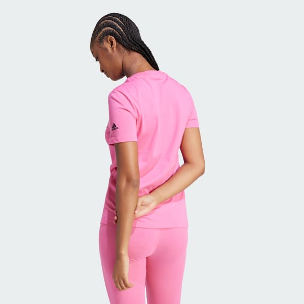 Rosa Camiseta Essentials Logo Ajustada