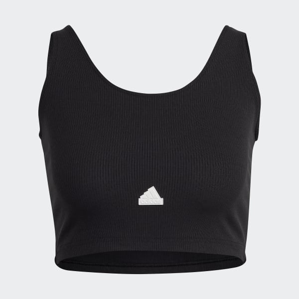Preto Top Cropped Canelado