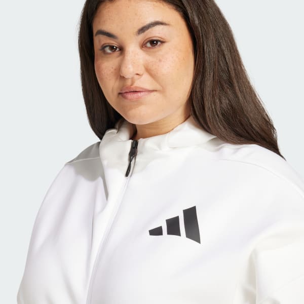 adidas Z.N.E. Full-Zip Hoodie (Plus Size) - White | Free
