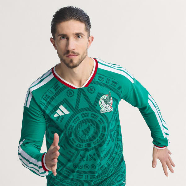 Verde Jersey Local Selección Nacional de México 26 Manga Larga Versión Jugador
