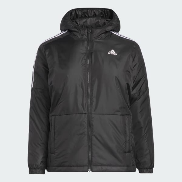 Schwarz Essentials Insulated Hooded Jacke – Große Größen AV244