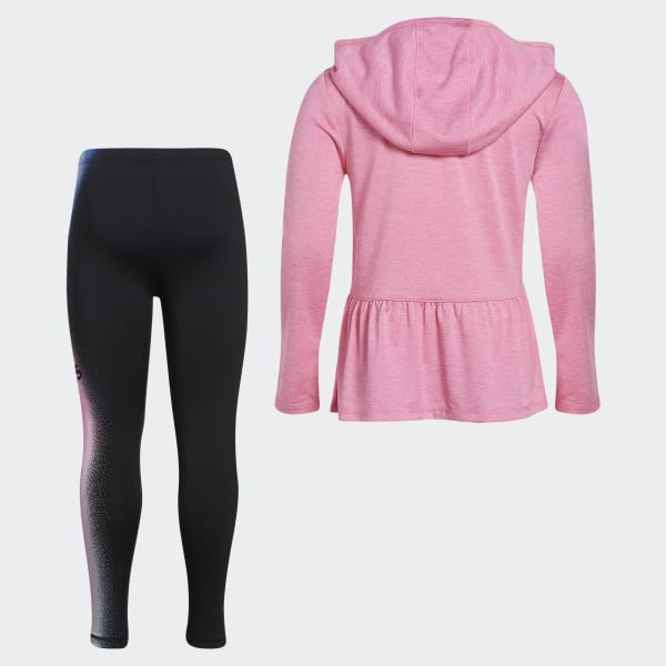 Pink Mélange Hooded Top and Tights Set GA8410X