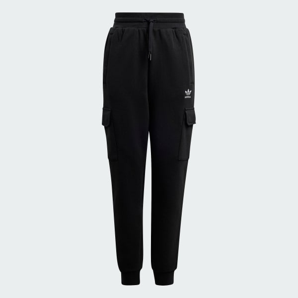 Adidas Originals Big Kids Fleece Cargo Jogger Pants Black Size XL Fleece Polyester Cotton