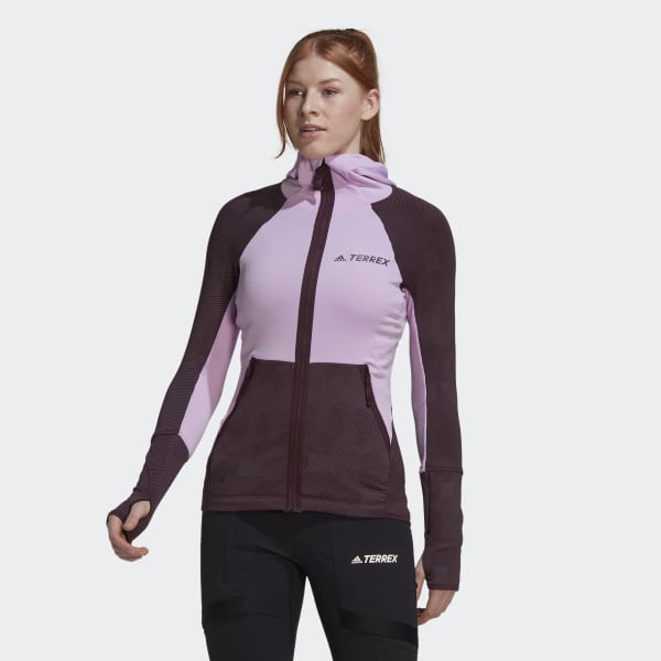 Fioletowy Terrex Tech Flooce Hooded Hiking Fleece Jacket CC806