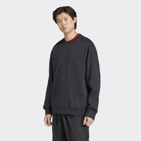 トップス everyone cotton crew neck sweat BLACK L Men's Every Wear Fleece Crewneck Sweatshirt - Goodfellow