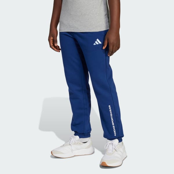 Azul Pantalón de felpa con eslogan adidas