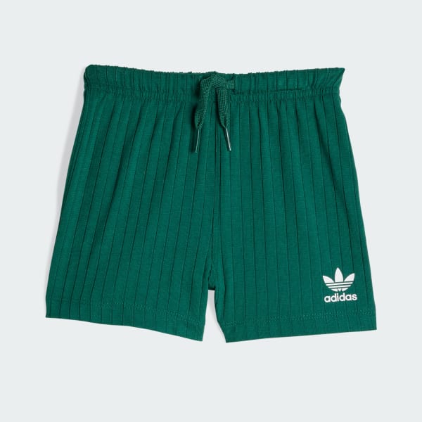 Verde CONJUNTO DE T-SHIRT E CALÇÕES EM MALHA CANELADA LARGA COM CORTE NORMAL