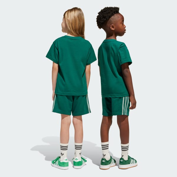 Green Adicolor Shorts Tee Set Kids