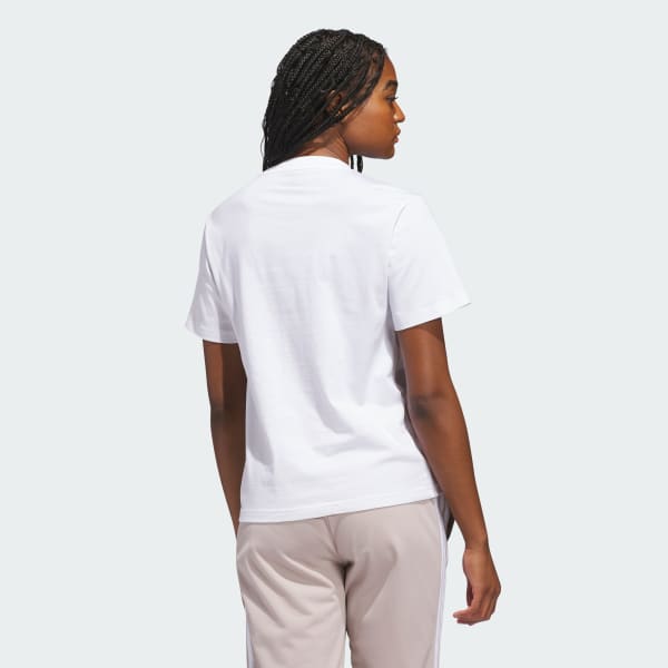 White IRIDESCENT SHELLS BIG LOGO GRAPHIC T-SHIRT