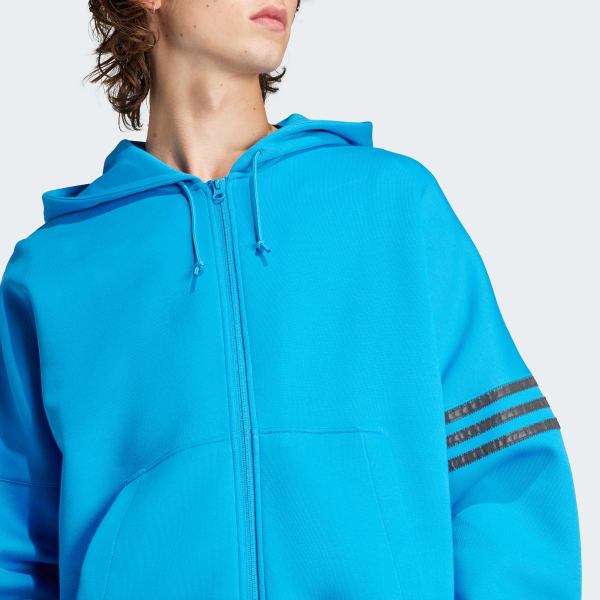 Adidas zip top up hoodie blue