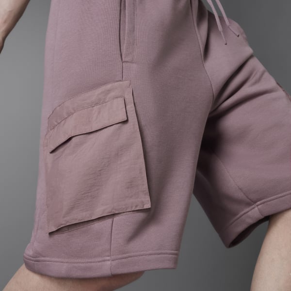 Purple Colorblock French Terry Shorts BVS52