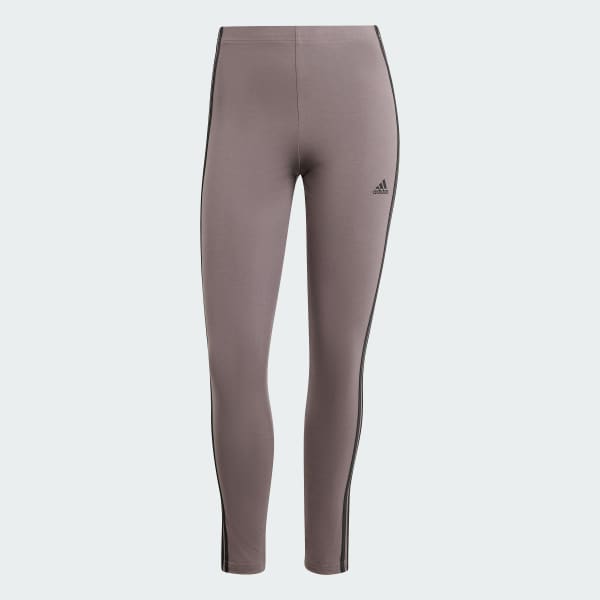 Brown Essentials 3-Stripes High-Waisted Single Jersey Leggings