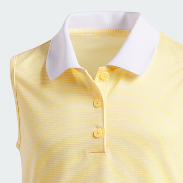 Orange Ottoman Striped Sleeveless Polo Shirt