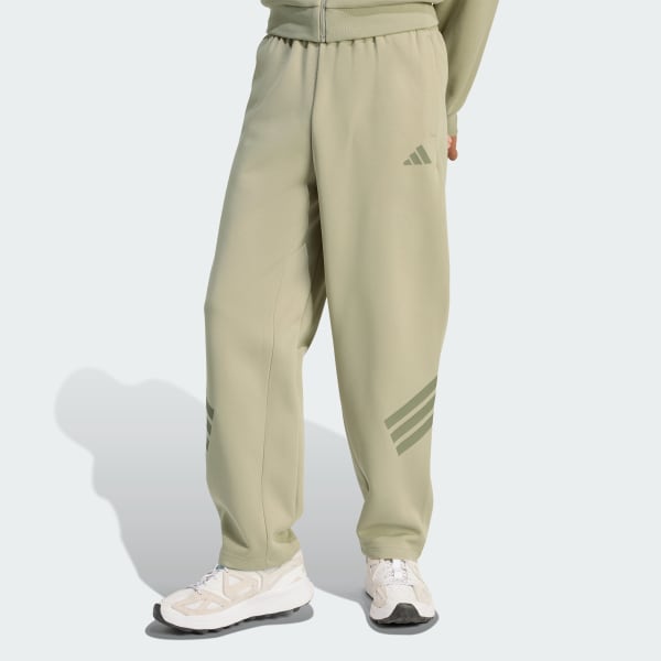 Brown Future Icons 3-Stripes Open-Hem Pants