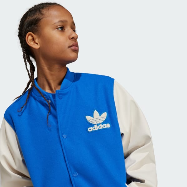 Adidas blue and white jacket clearance