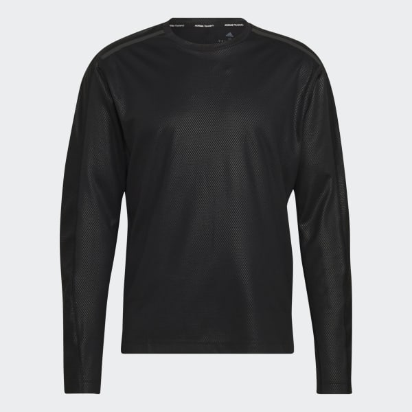 Schwarz Workout PU-Coated Longsleeve